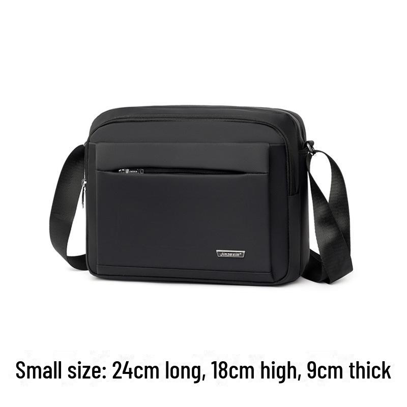 Men's Multi-Layer Splash-Proof Messenger and Shoulder Bag, Large Capacity Casual Business Cloth Bag with Wallet and Print Design