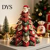 Holiday Home Decor DIY Supplies Quilted Christmas Tree Kit, 3D Fabric Patchwork Craft Set for Festive Mantel Ornament Beginners, Handmade Tabletop