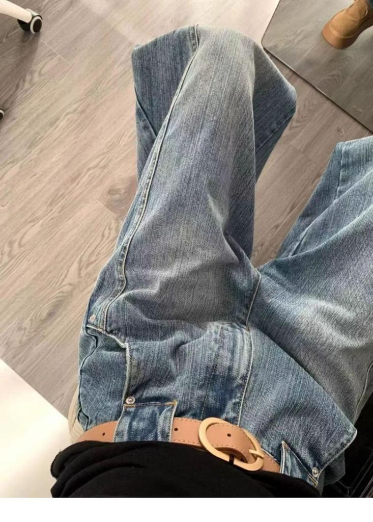 Plus Size Retro High Waist Wide-Leg Jeans for Women