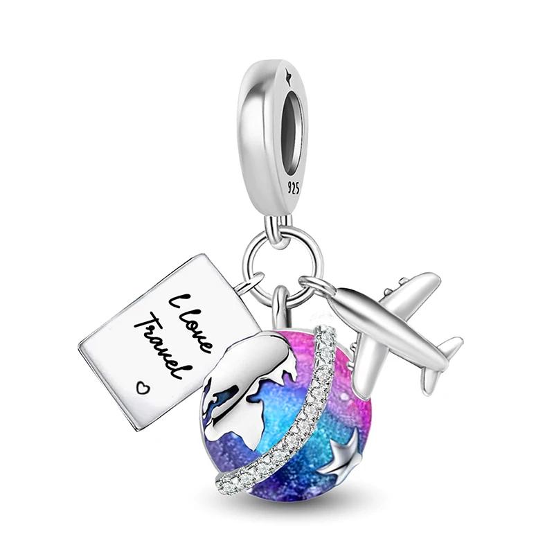 Copper Mushroom Pink Cat Dog Cake Tree Of Life Charms Beads Fit For Original Pan Bracelets Diy Fine Jewelry Gift