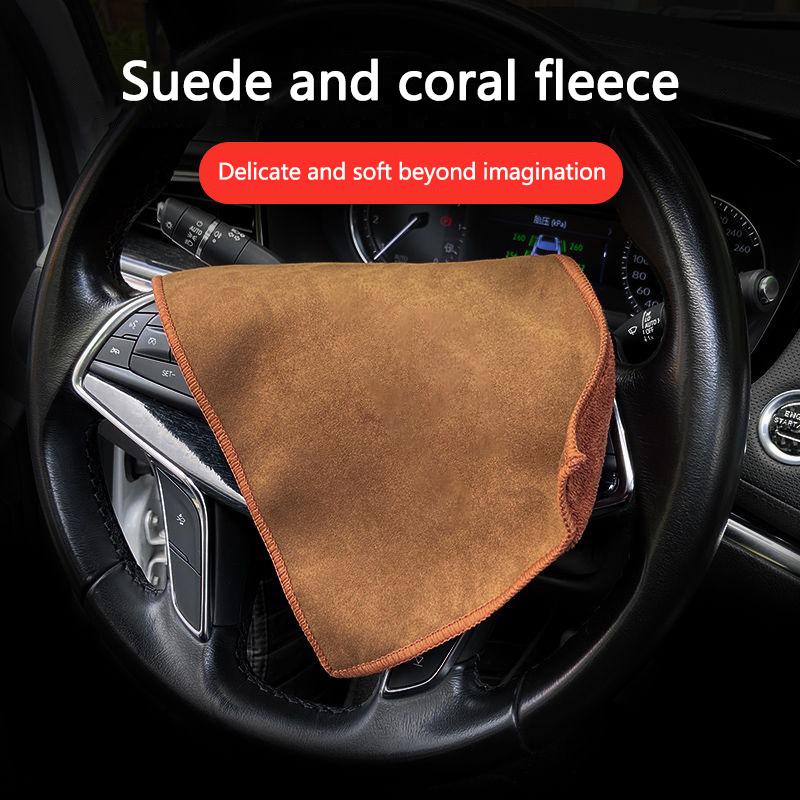 BPCN4 Suede Fleece Car Cleaning Towel Car Wash Rags Accessorie For Skoda Kodiaq Octavia Fabia Enyaq Superb Yeti Rapid Kamiq Karoq Vrs