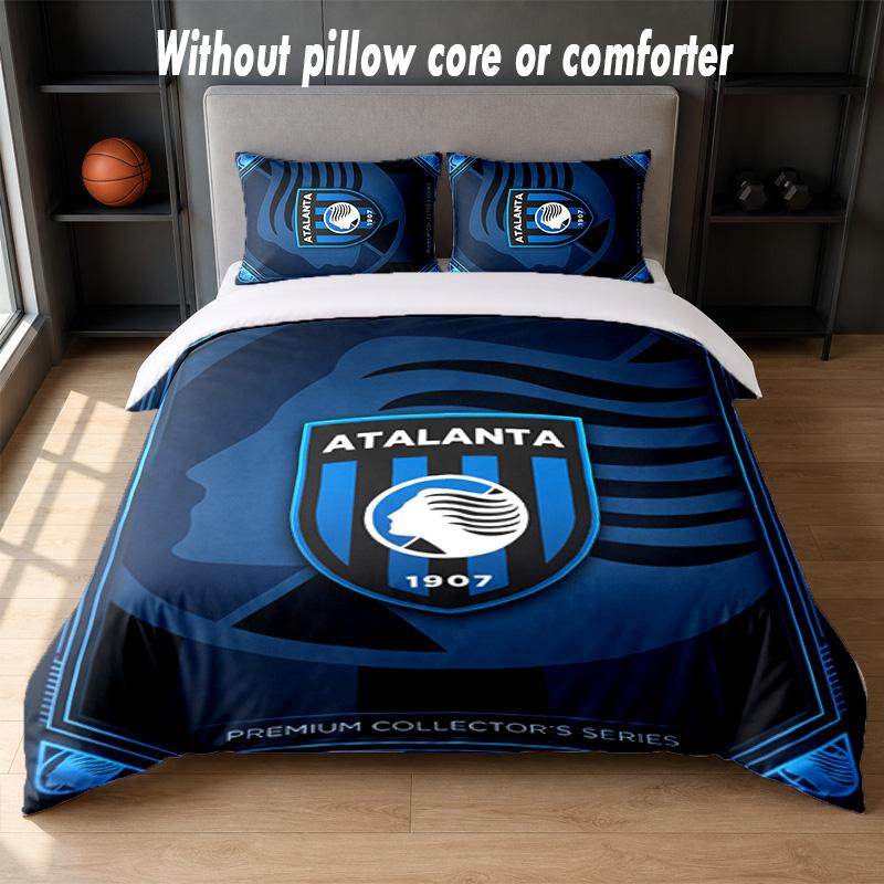 Atalanta FC Design Bed Bedding Set 1 Duvet Cover + 2 Pillowcases Soft Breathable Household Bed Linens