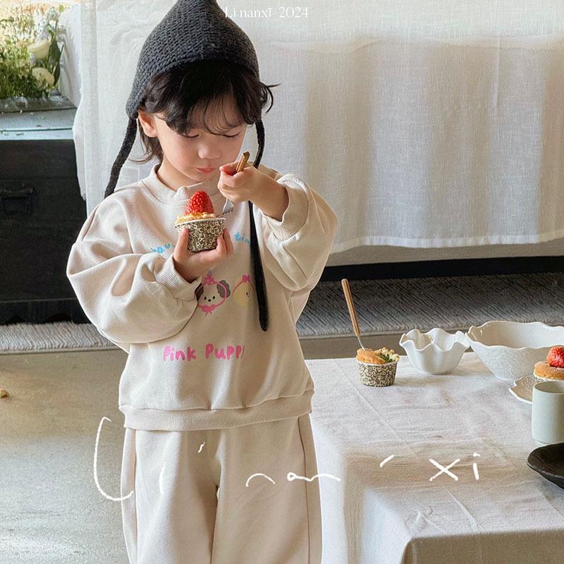 

Детский спортивный костюм-двойка в корейском стиле, весна 2025, с мультяшным принтом и круглым вырезом 100 cm