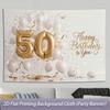 1 pieza de pancarta plana 2D tema de celebración de globo dorado para fiesta de 50 cumpleaños decoración material de poliéster