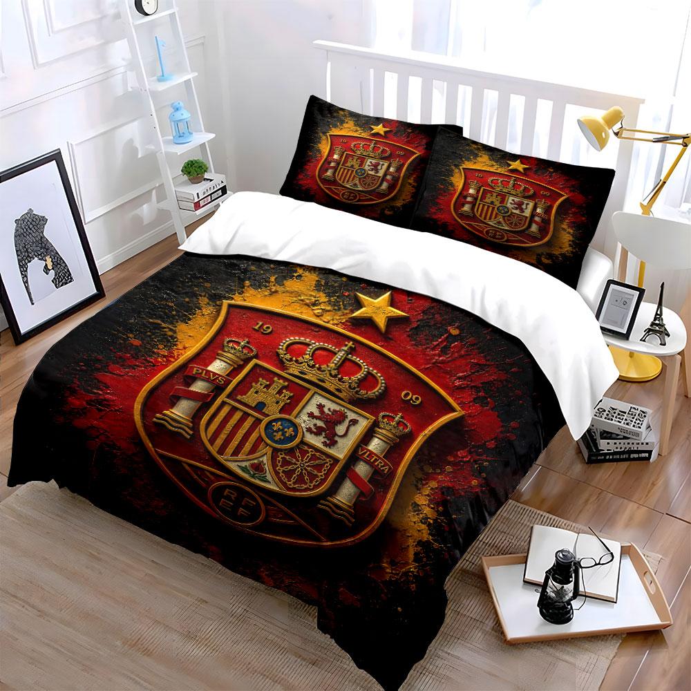 "Spain Royal Crest Bedding Set" Bedding Duvet Cover Set Duvet Cover Pillowcases  (1 * Duvet Cover 2 * Pillowcases, Without Duvet Insert)