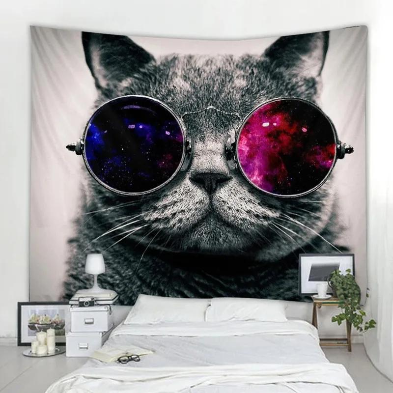 Wanddekoration Zuhause Wandteppich Lustige Katze Hintergrund Hängestoff Büro Wohnzimmer Wandteppich