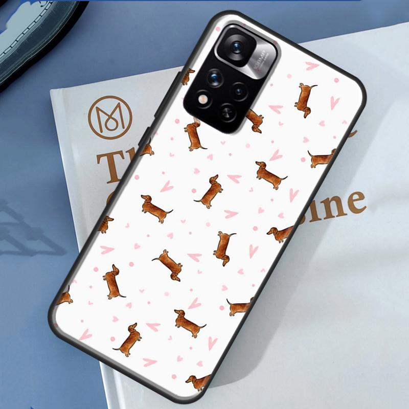 Cartoon Dachshund Sausage Dog Case For Xiaomi Redmi Note 14 13 11 9 10 12 Pro 9S 10S 11S 12S Redmi 10C 12C 13C 14C Cover