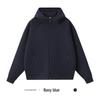 Men's 400g Heavyweight Liquid Cotton Raglan Sleeve Cardigan: Autumn/Winter Solid Color Casual Loose Zipper Hoodie.