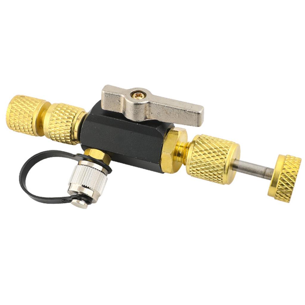 Vacuum-Rated Valve Core Removal Tool O-ring Seal Integrated Vacuum Gauge 1/4inch & 5/16Inch For HVAC R410A R22 Air Conditioning