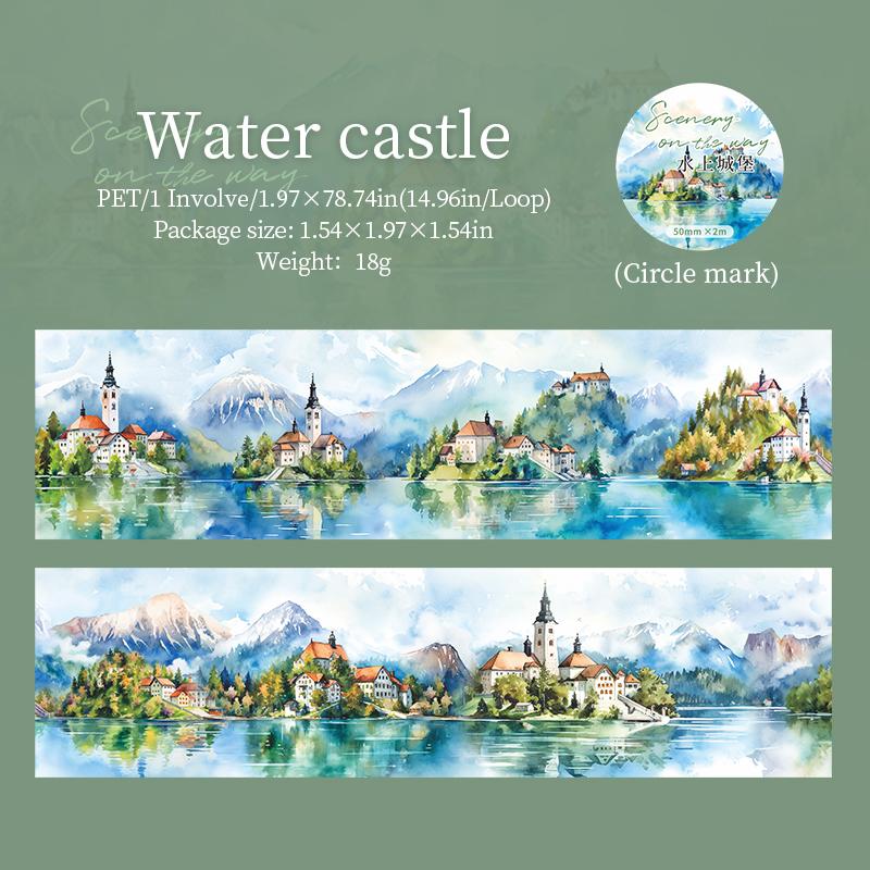 PET City Landscape Theme Tape Landscape Series Hand Account Base Material DIY Tape Creative Collage Card Photo Frame Decoration