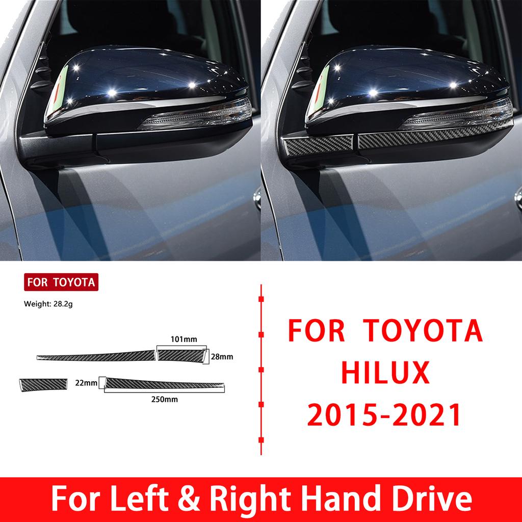 Carbon Fiber Stickers For Toyota Hilux 2015- Exterior Accessories Car Rearview Mirror Decoration Anti-Collision Protective
