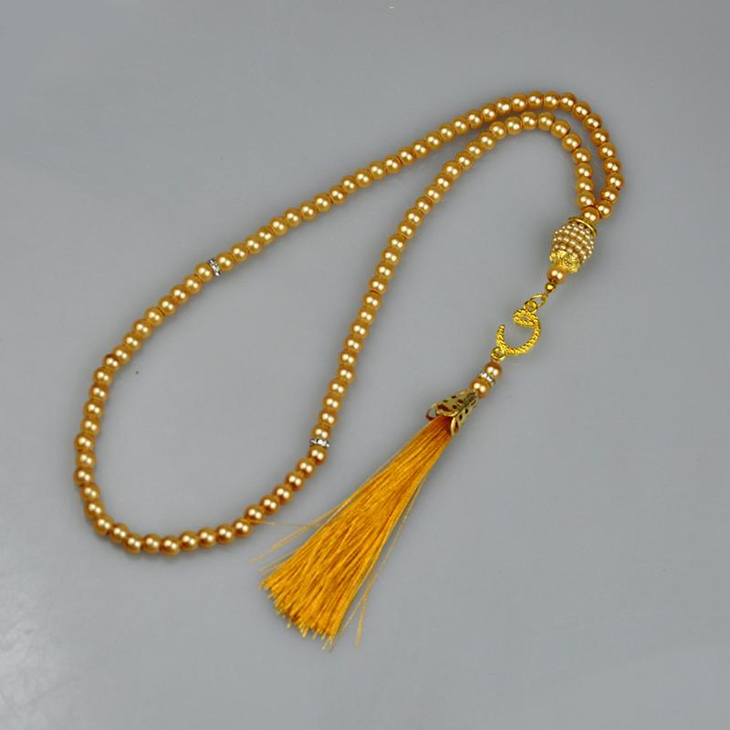 6Mm 99Pcs Glass Pearls Tassel Turkish Style Muslim Rosary Islamic Meditation Yoga Prayer Beads Necklace For Women Jewelry