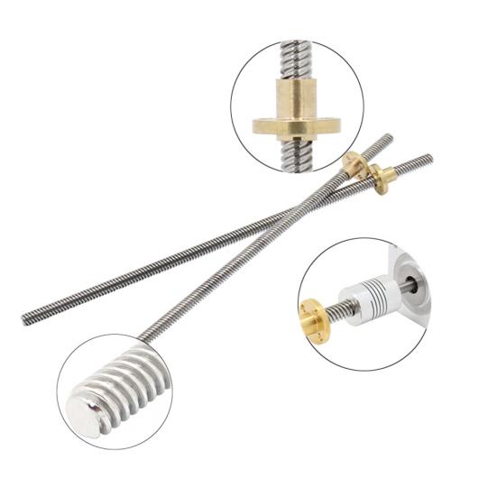 150-500mm 3D Printer T8 Stepper Trapezoidal Acme Thread Lead Screw Rod with Nut