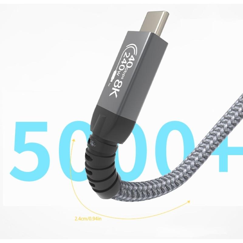 High Speed Type C Extension Cable 40Gbps Male To Female Type C Portwith 8K 60Hz Video Support and 240W Power Delivery