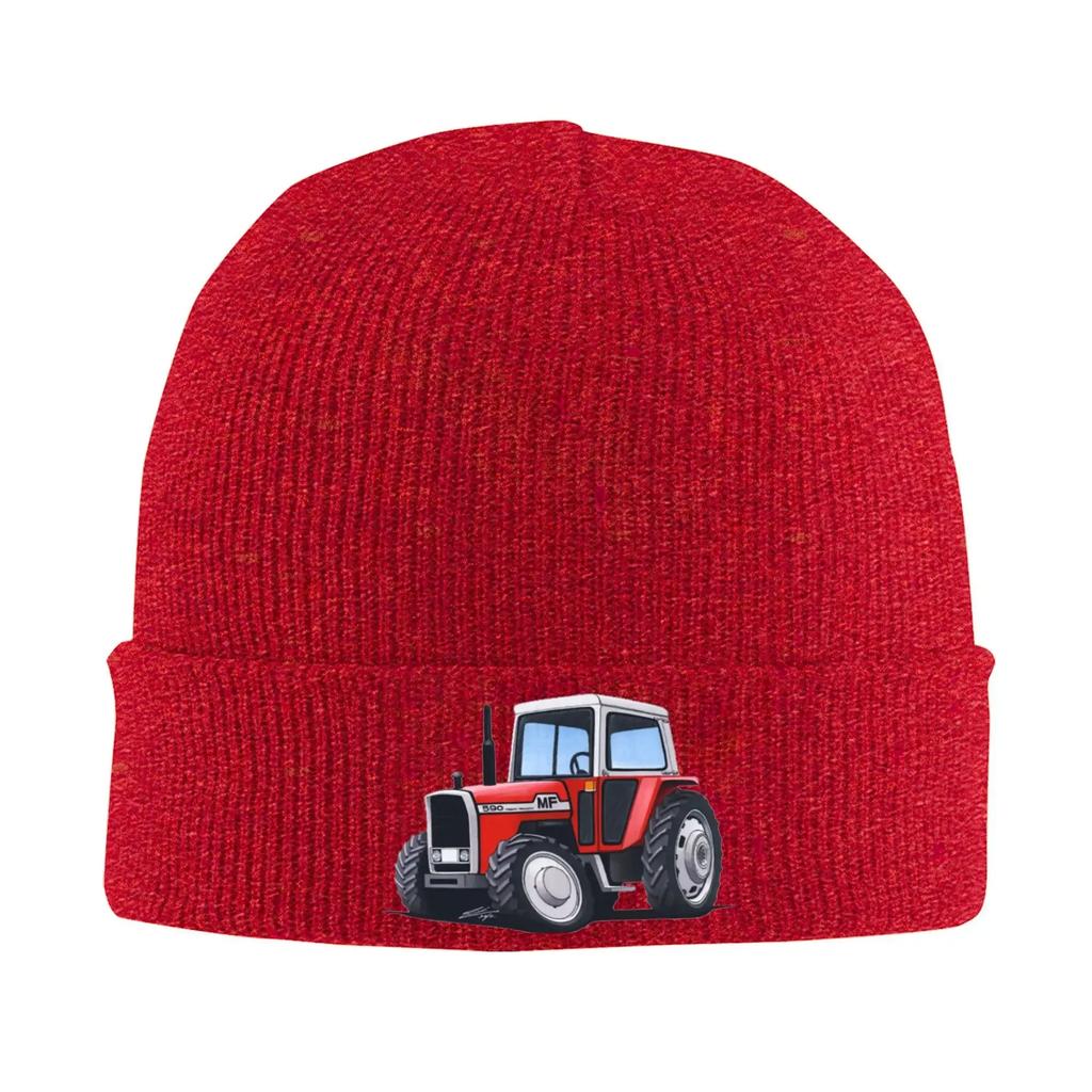 Custom Tractor Tractors MF Bonnet Hats Fashion Knitted Hat For Women Unisex Warm Winter Skullies Beanies Caps