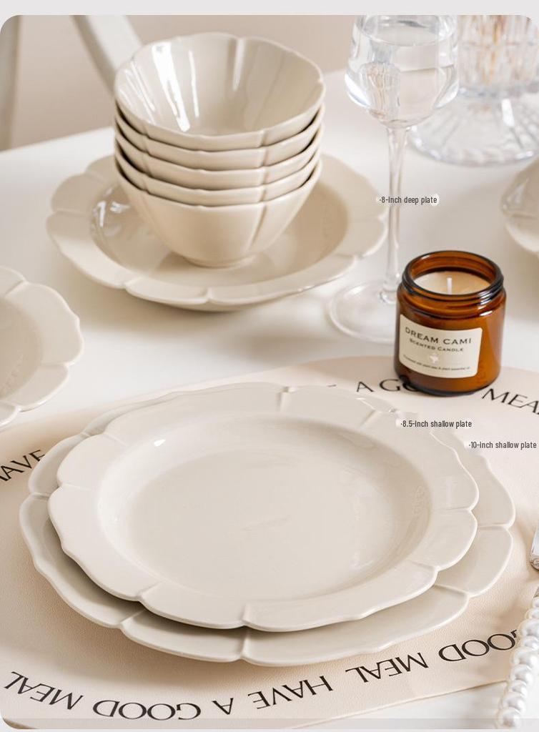 Qiuyue Ceramic Bowl & Plate Set: Family Tableware & B&B Housewarming Gift