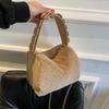 Autumn And Winter Lamb Wool Bags Women'S Bags Newest Tide Pure Color Chain Handbag Niche Texture Single Shoulder Crossbody Bag