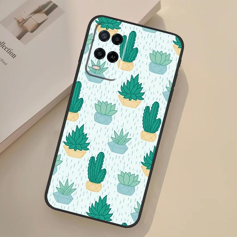 Cactus Pattern Case For Oppo A5 Pro A15 A17 A57 A77 A18 A38 A58 A78 A98 A96 A76 A16 A94 A74 A54 A40 A60 A80