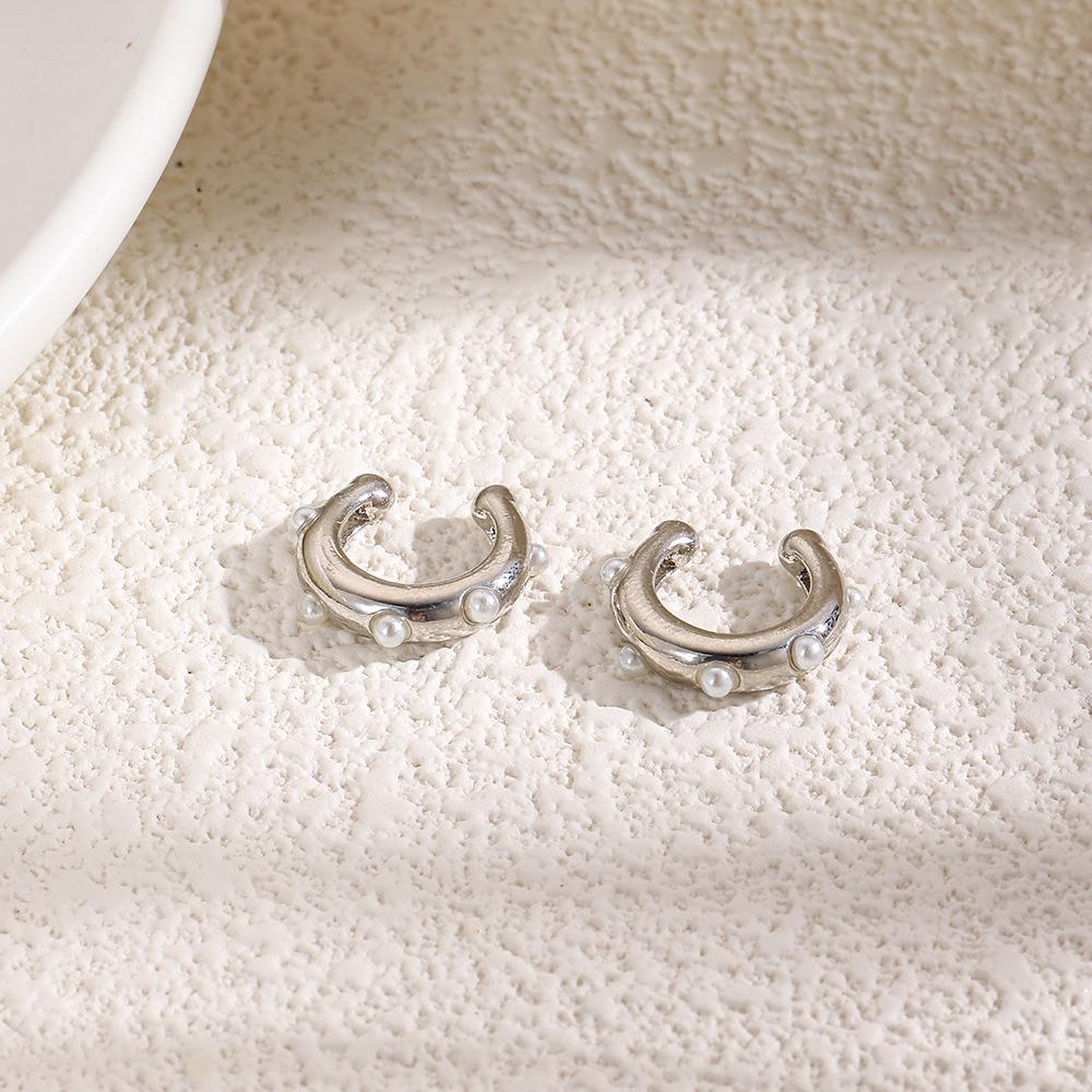 

Универсальные клипсы для ушей с медным покрытием и искусственным жемчугом 18 карат, модные ретро серьги-конусы без прокола