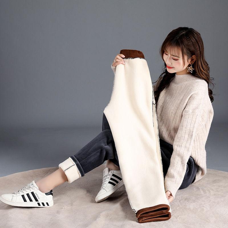 Fleece Pants Winter Women Thick Corduroy Women Baggy Trousers Loose Korean Style Harem Pants Dad Jeans
