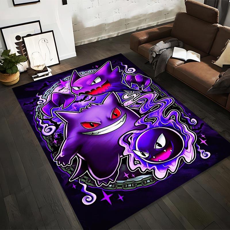 

Purple Cartoon Ghost-Themed Carpet with Vibrant Design and Chain Motif Suitable for use as an anti-slip for living room bedroom sofas 40x60cm( 15x23in )