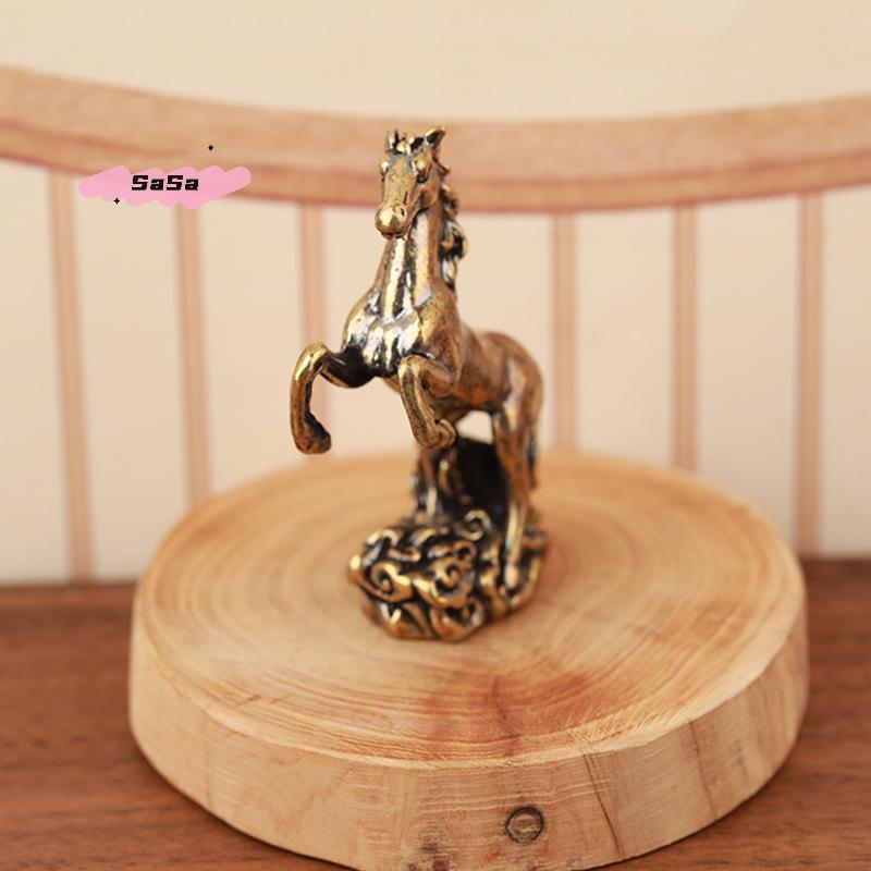 S-1Piece Metal Craft Bronze Horse Statue - Living Room Coffee Table Desktop Ornament Home Decoration Art Accessory