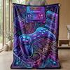 Retro Gaming Controller Theme Blanket Lightweight Warm Flannel Blanket Decorative Throw Blanket for Home Decoration