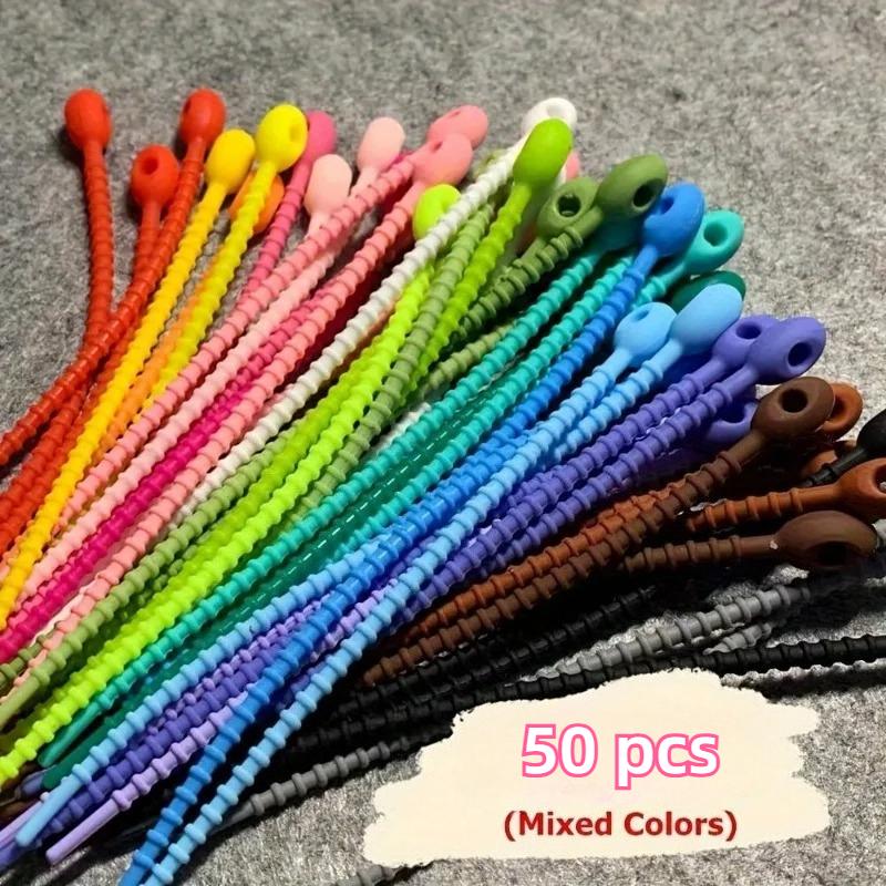 Twistable and Multifunctional Cable Wire Organizer Silicone Reusable Bag Ties Twist Wire Cord Management Ties for Earphone Lines