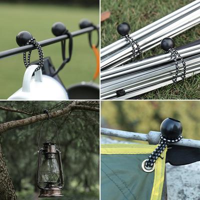 12 Stück Outdoor Camping Befestigungsgurt Elastische Kugel Markisenverschluss Zeltbefestigungsseile Festes Band Campingzubehör