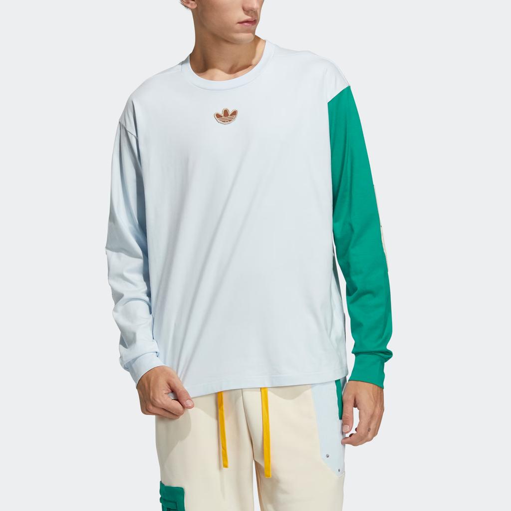 Adidas Originals Trefoil Puppet Series Color-Block Crew Neck Sweater Unisex Tops White HC0342