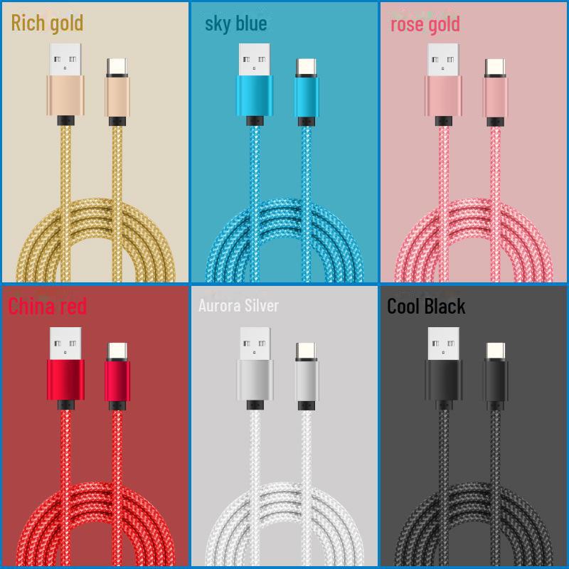 3M Nylon Braided Fast Charging Cable for Apple, Android, Huawei, Type-C Devices