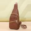 Fashion Trend Women's Chest Bag PU Soft Leather Texture Cross Bag Chest Bag Outdoor Sports Card Compartment Phone Bag