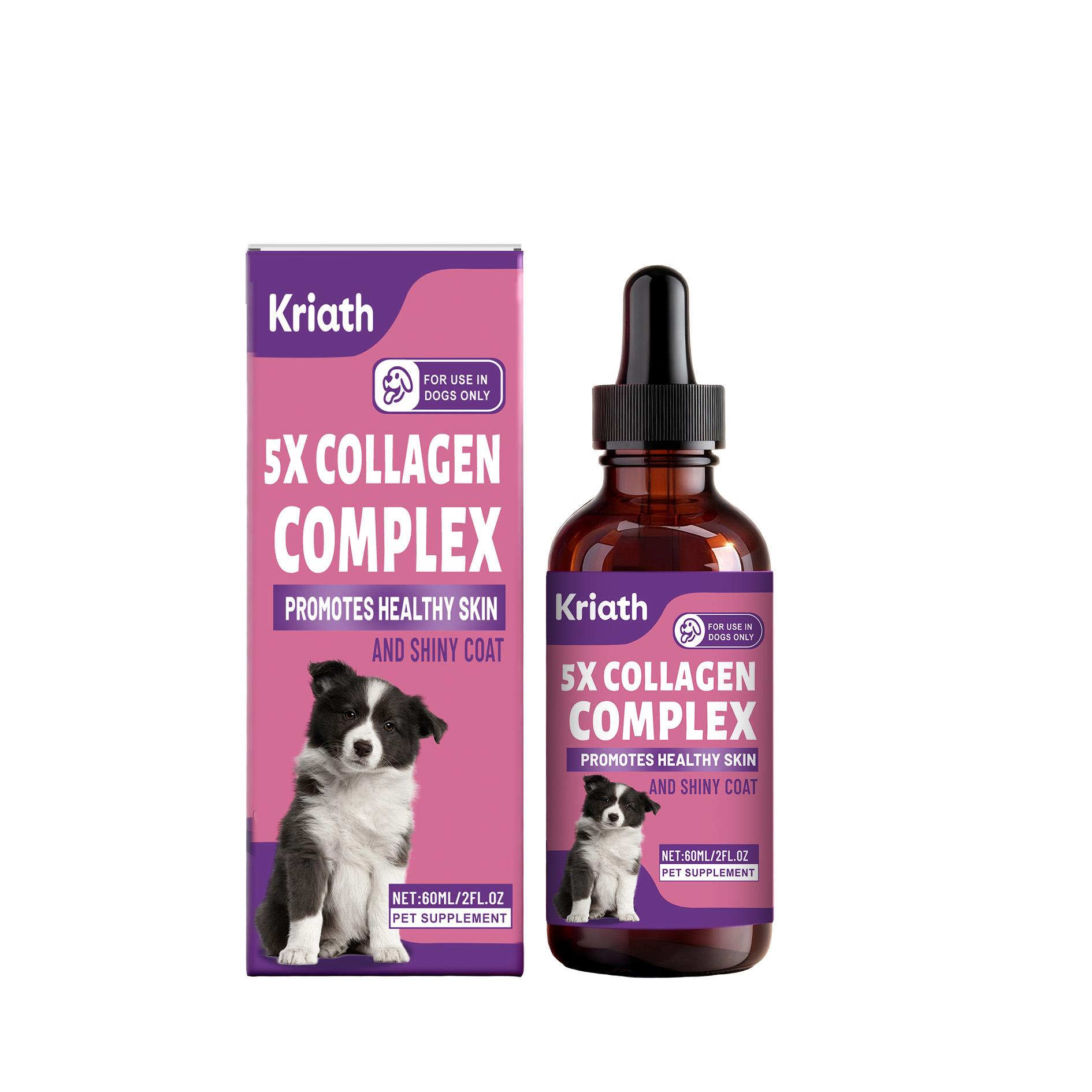 

Kriath Dog Collagen Drops 60ml - Gentle Formula, Suitable for Dog Joint and Cartilage Health, Hair and Skin Care Supplement