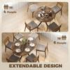 Extendable Dining Table for 4–6 People, Kitchen Table In Industrial Look with Spider Leg, Rustic Brown