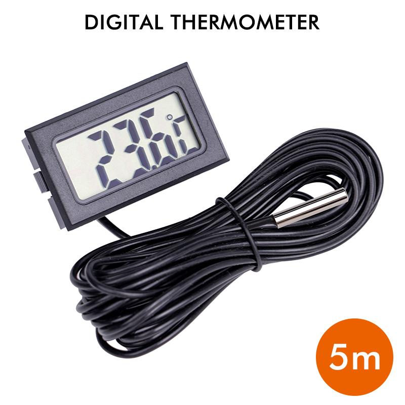 Mini Digital LCD Thermometer With Probe Indoor Convenient Temperature Sensor For Aquarium Fish Tank Home Fridge Thermometer