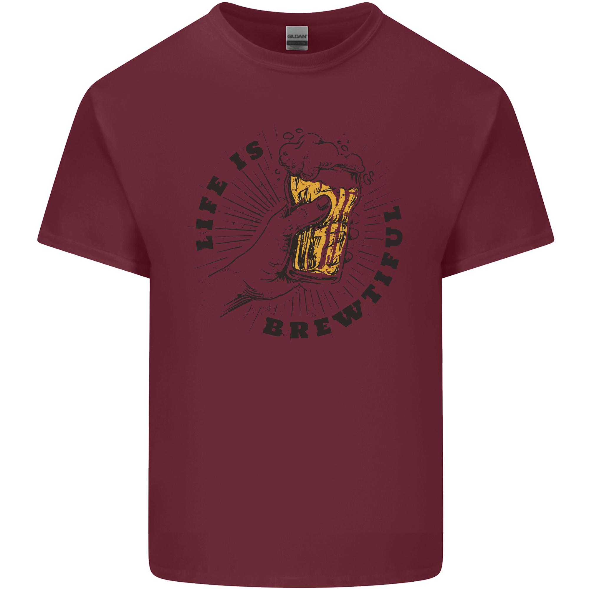 Life is Brewtiful Beer Alcohol Larger Unisexs Light Cotton TShirt S