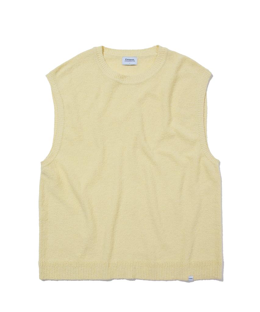 Covernat Boucle Mixed Knit Vest Butter