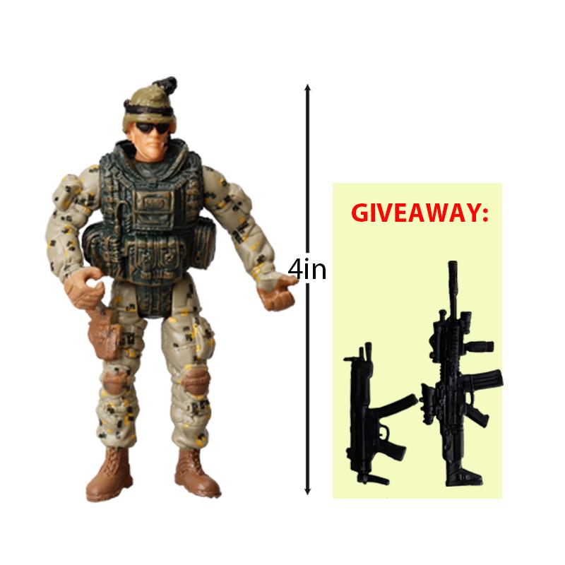 10cm Warrior Elite Force Army Police Military Snow Navy Soldier Action Figure Toy Terrorist SWAT Team Figuras for Children Gift
