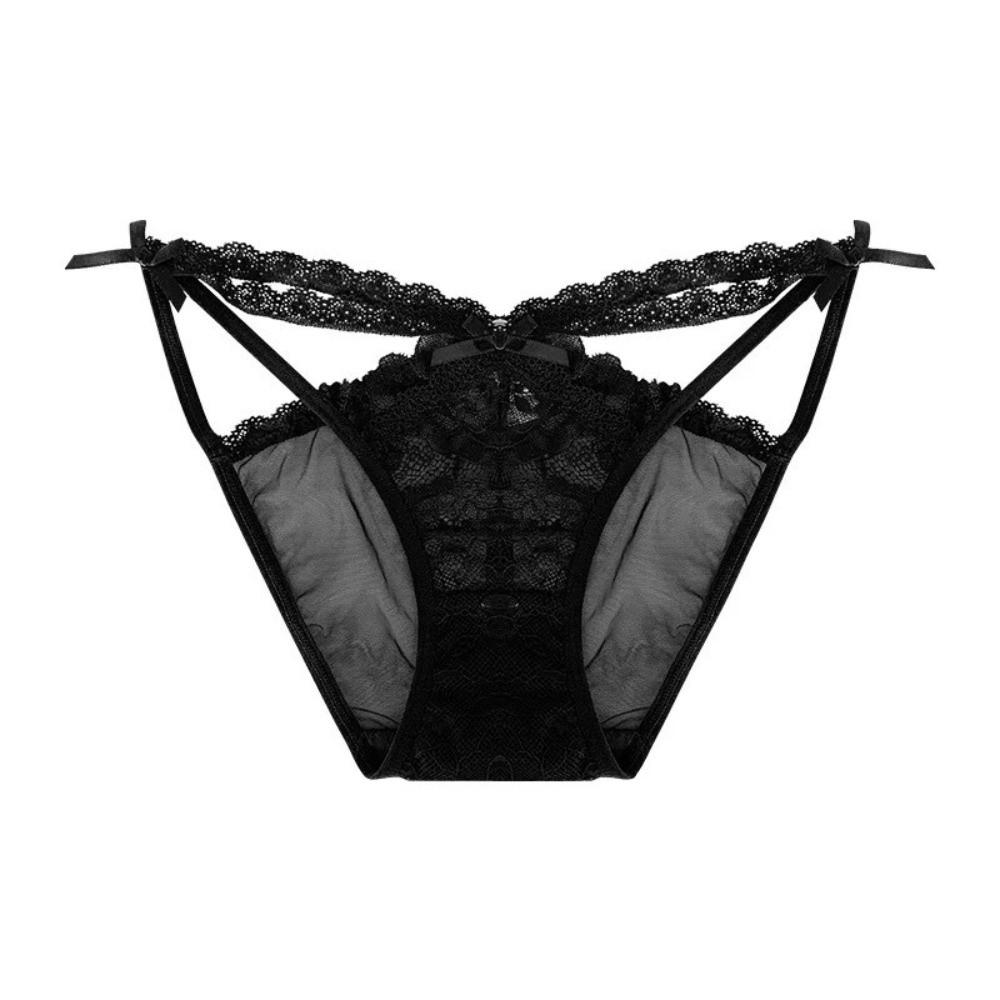 Seamless French Style Briefs Transparent Women Underwear Thin Strap Lace Flower Panties  Girl