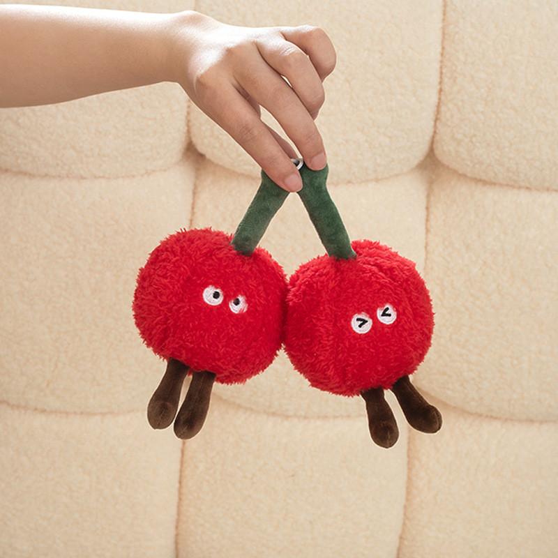 Cherry Plush Toy Pillow Doll And Keychain With Pp Cotton Filling Soft Cushion For Girls Gift