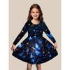 Girls' 3D Butterfly Floral Dress Long Sleeve Summer Spring Vacation Daily Holiday Princess Beautiful Sweet Kids 4-12 Years Casual Dress A Line Dress