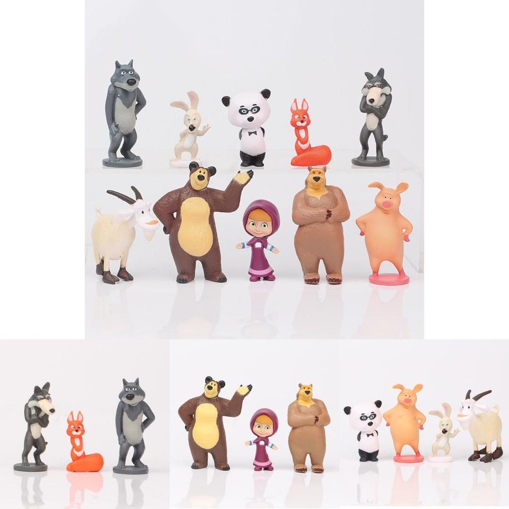 Adorable Masha And The Bear Action Figure Set Perfect For Cake Toppers And Playtime Fun