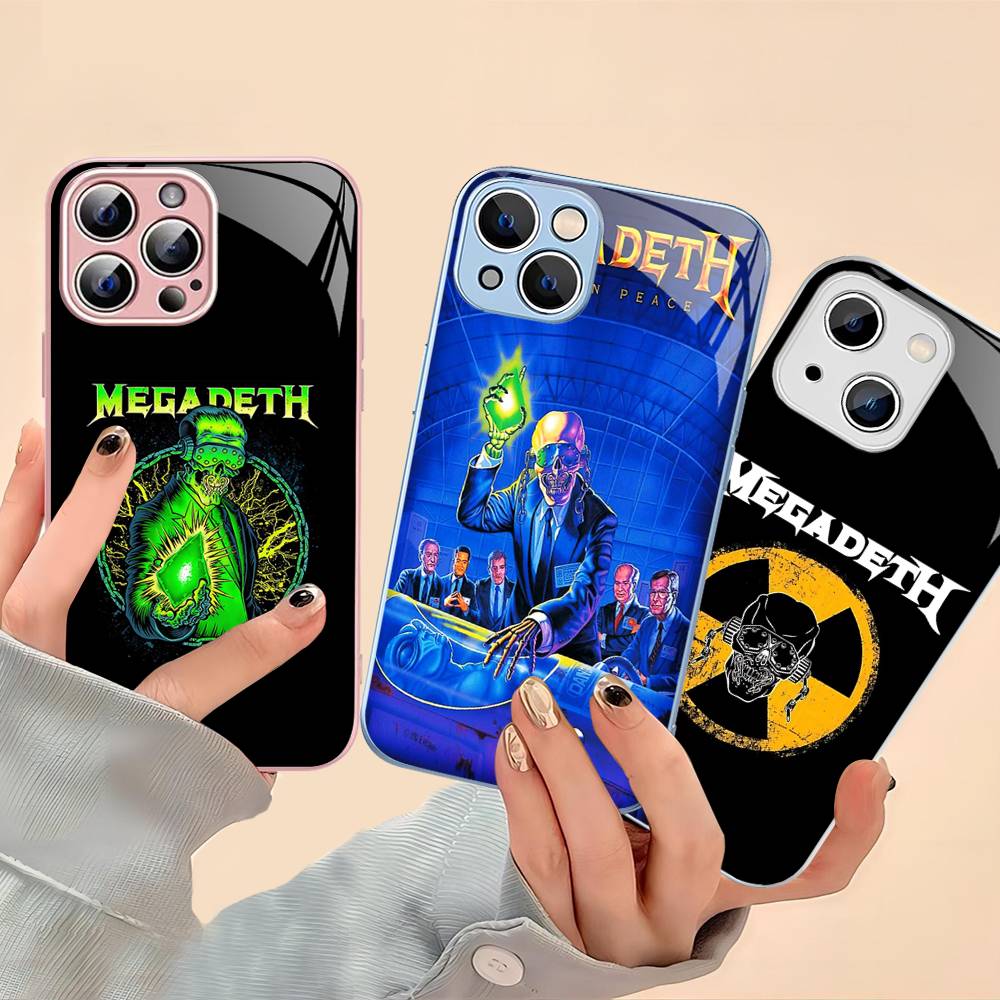 Music Band M-Megadeth Tempered Glass For Iphone 14 13 12 11 Pro Mini XS MAX 14Plus X XS XR Cover