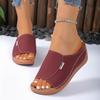 Summer new large-size women's shoes, comfortable wedge heels, slippers, and large-size sandals.
