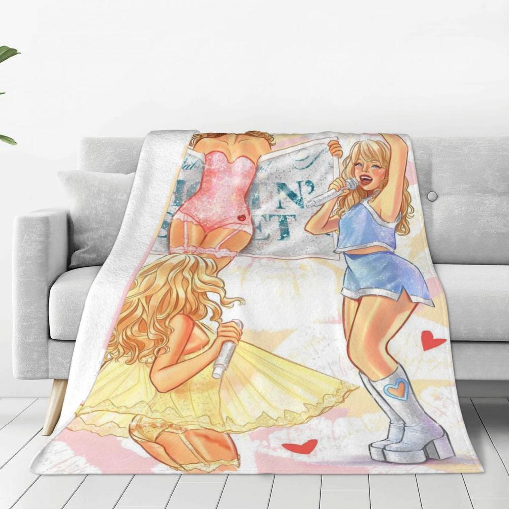 Custom Sofa Fleece S-Sabrina Carpenter Throw Blanket Warm Flannel Blankets For Bed Travel Sofa Bedspreads