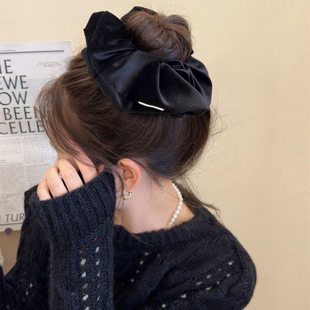 Solid Color Headwear Vintage Velvet Ponytail Holder Cute Rubber Hair Rope  Women Girl