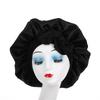 Leopard Print Wide Brim Sleep Cap with Bowknot - Faux Silk Hair Care Turban