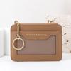 Simple With Keychain Hanging Card Bag PU Leather Thin Pocket Coin Purse Multifunction Waterproof Multi-card Wallet Gifts