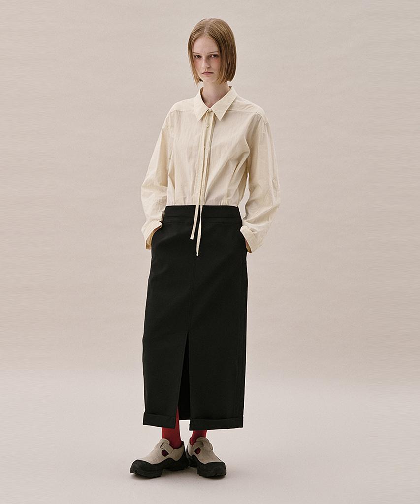 Awi Cuff Maxi Skirt_Black
