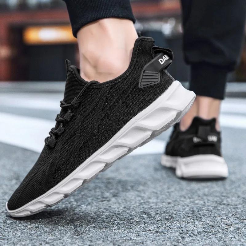 

Damyuan Легкая мужская повседневная обувь Дышащие мужские повседневные кроссовки без застежек Противоскользящие мужские кроссовки на плоской подошве Мужская прогулочная обувь 46 черный белый